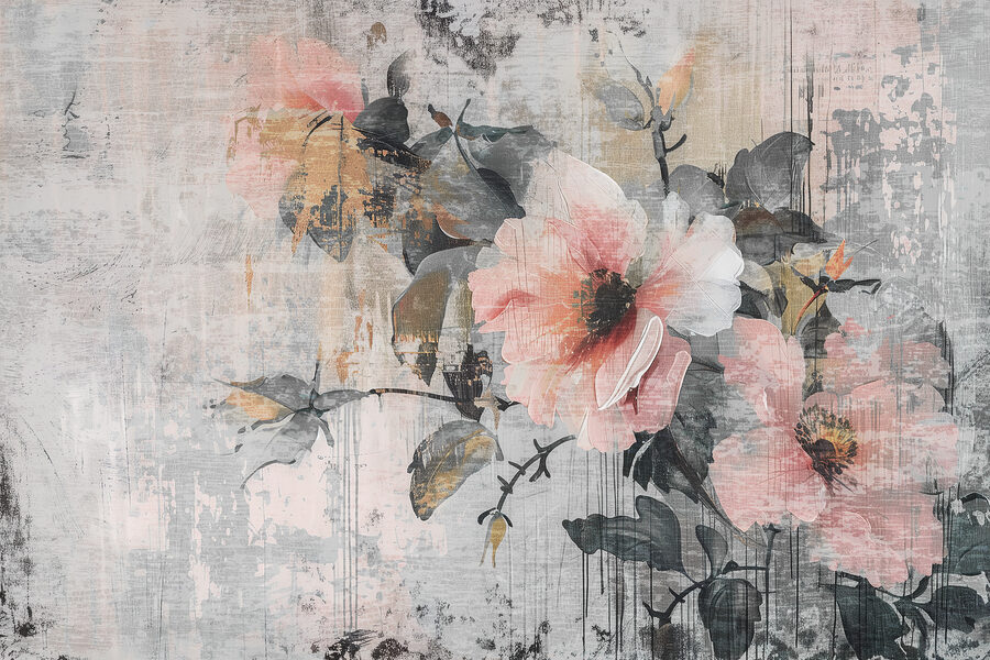 Wall murals A painting of flowers on a wall - Image 4