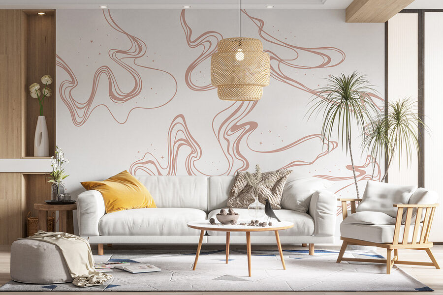 A white background with brown lines