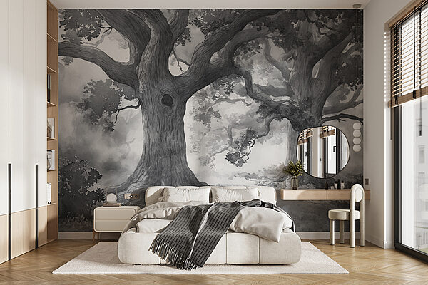 A group of trees with many branches A group of trees with many branches