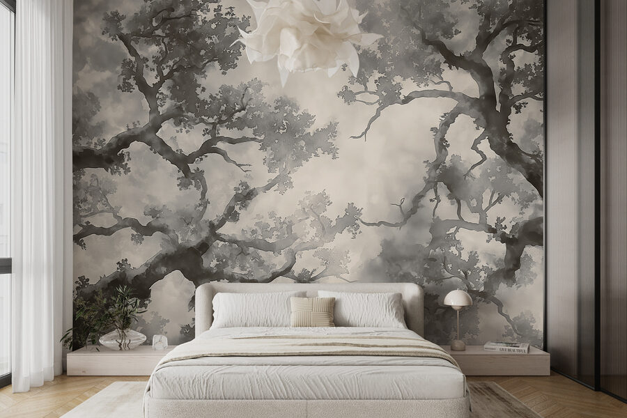 A group of trees with branches