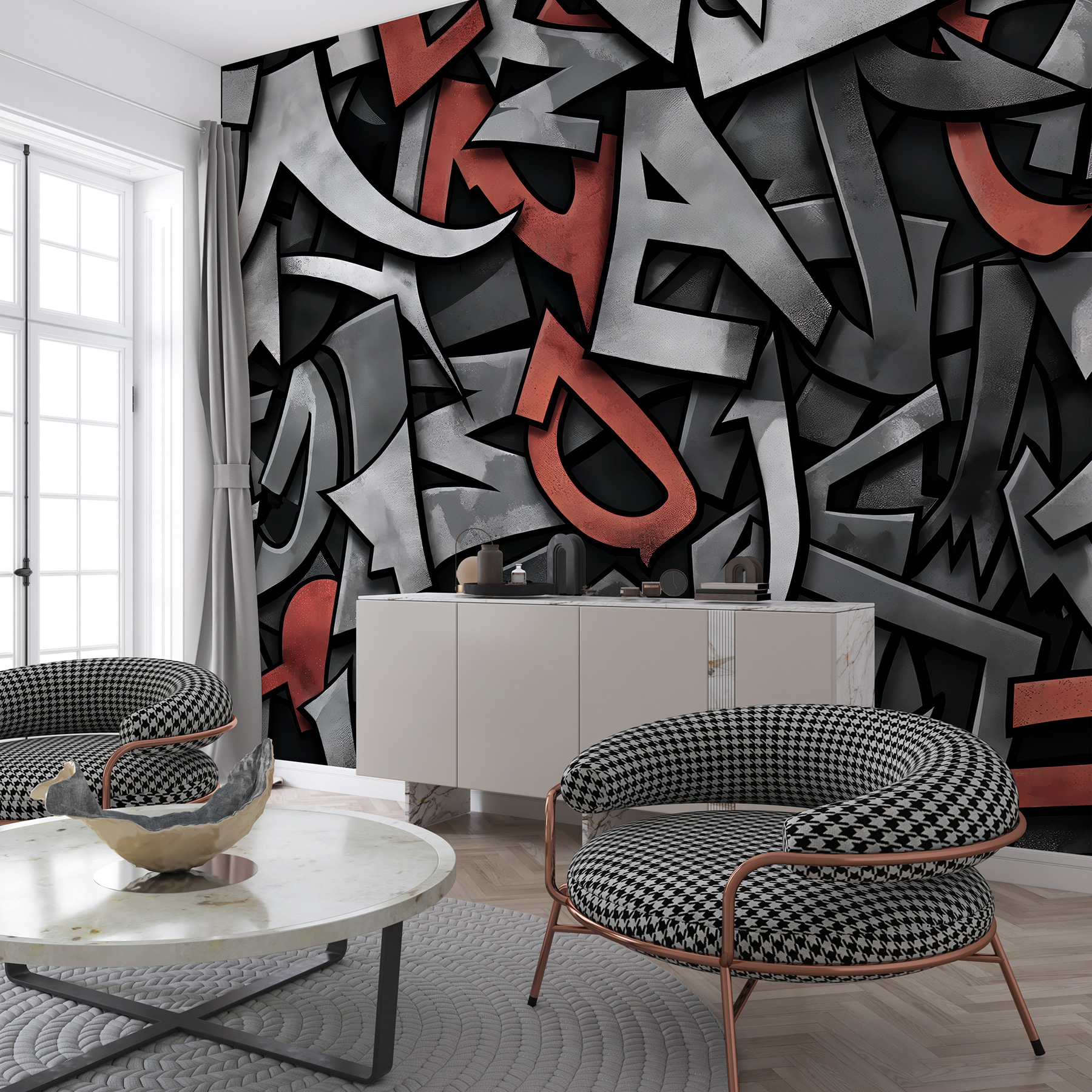 A close up of a pattern