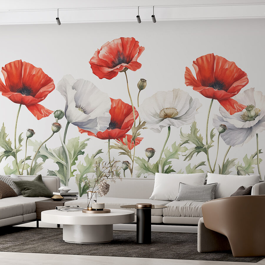Wall murals A close up of flowers
