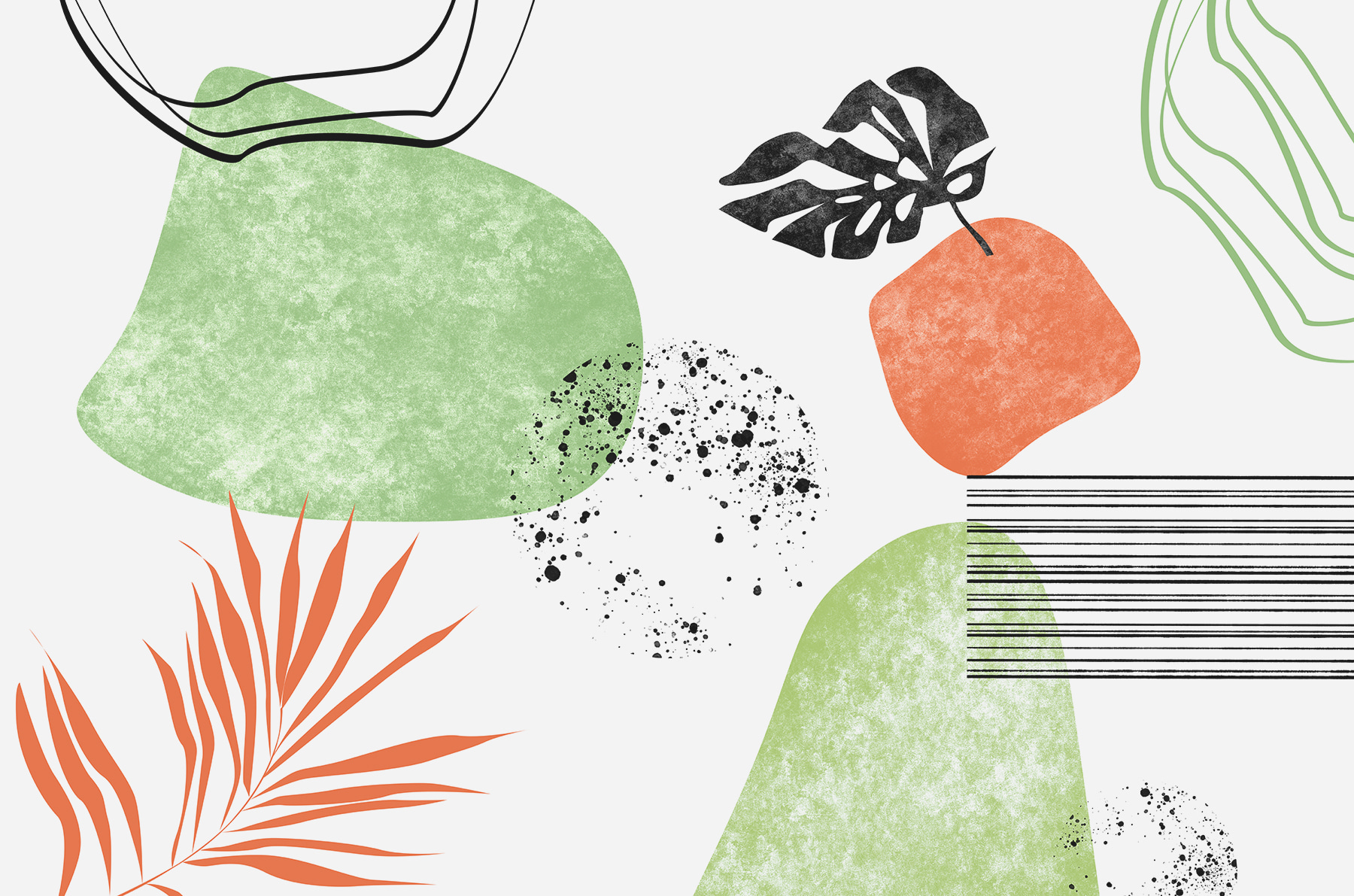 A green and orange art A green and orange art