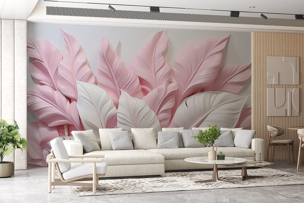 A group of pink and white leaves A group of pink and white leaves