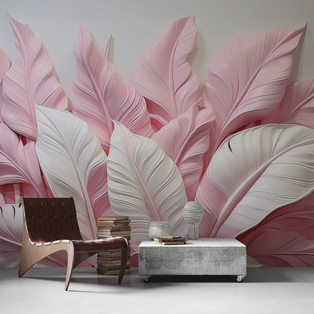 A group of pink and white leaves A group of pink and white leaves