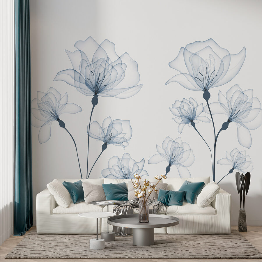 A transparent flowers on a white background A transparent flowers on a white background