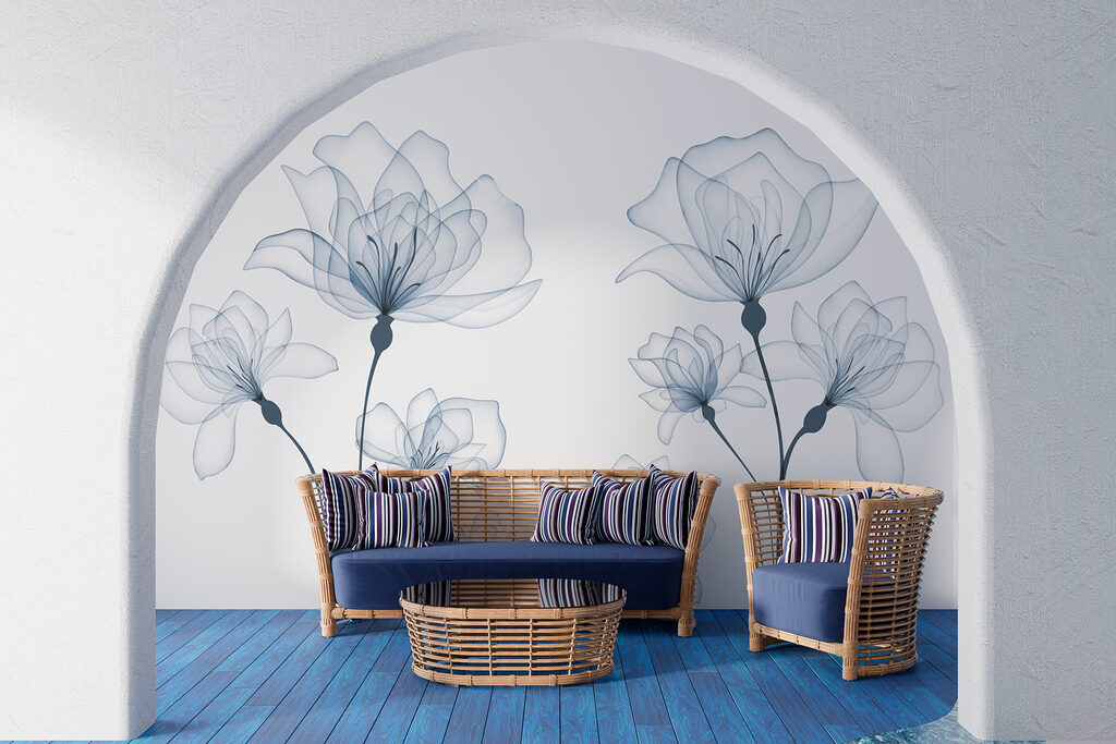 A transparent flowers on a white background