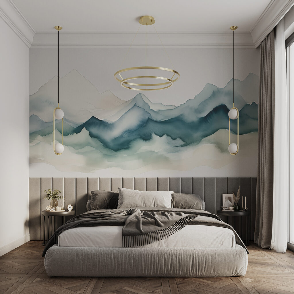 A watercolor of mountains A watercolor of mountains