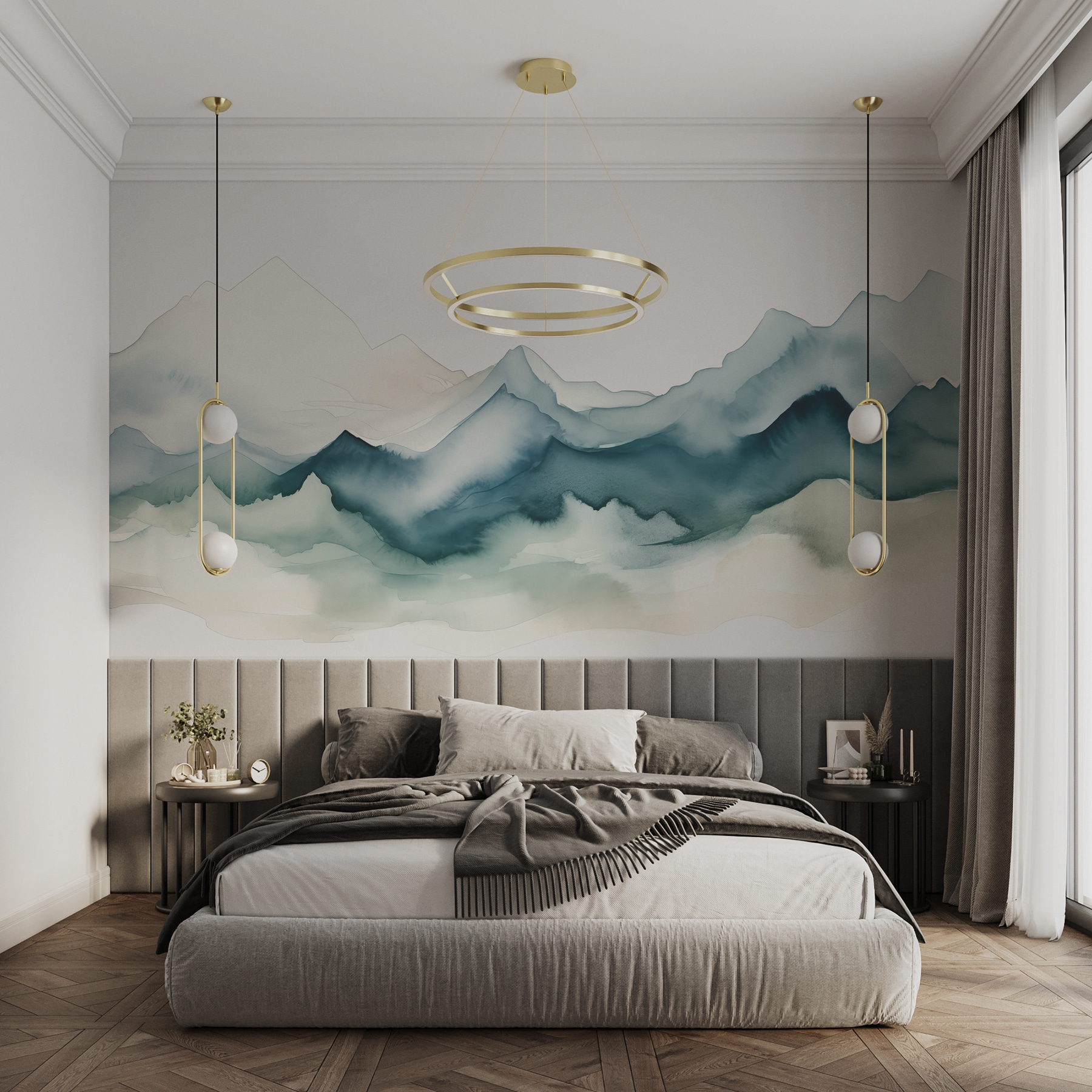 A watercolor of mountains A watercolor of mountains