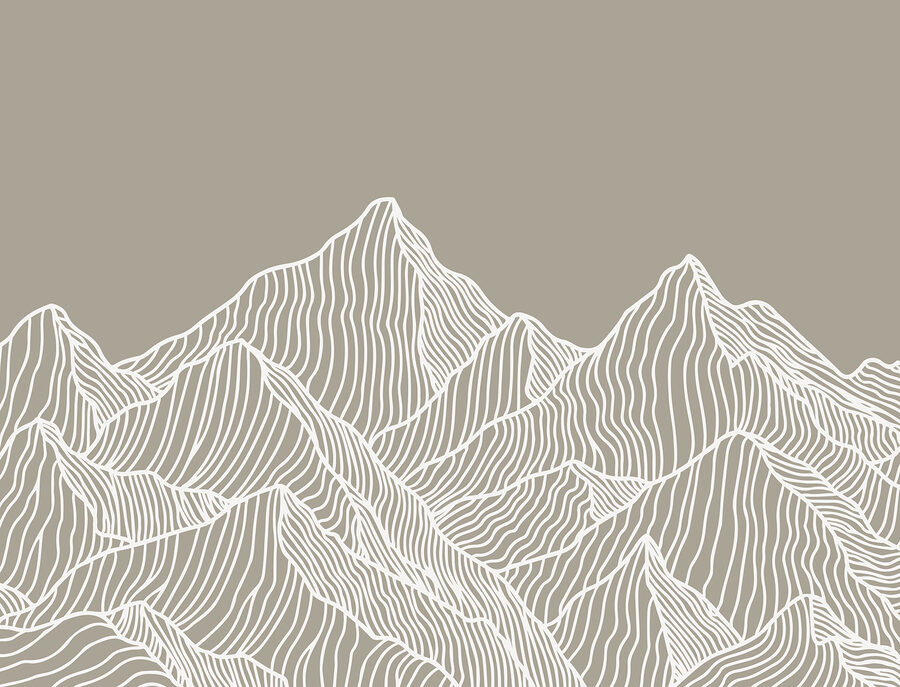 Wall murals A white line art of mountains - Image 3