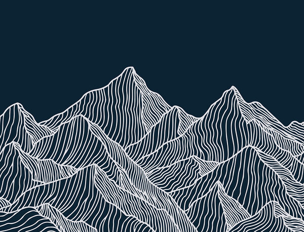 A white lines on a mountain