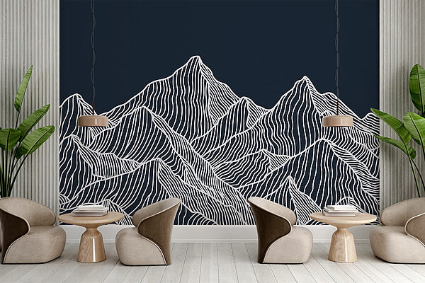 A white lines on a mountain