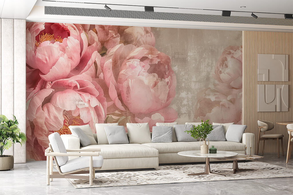 A group of pink flowers