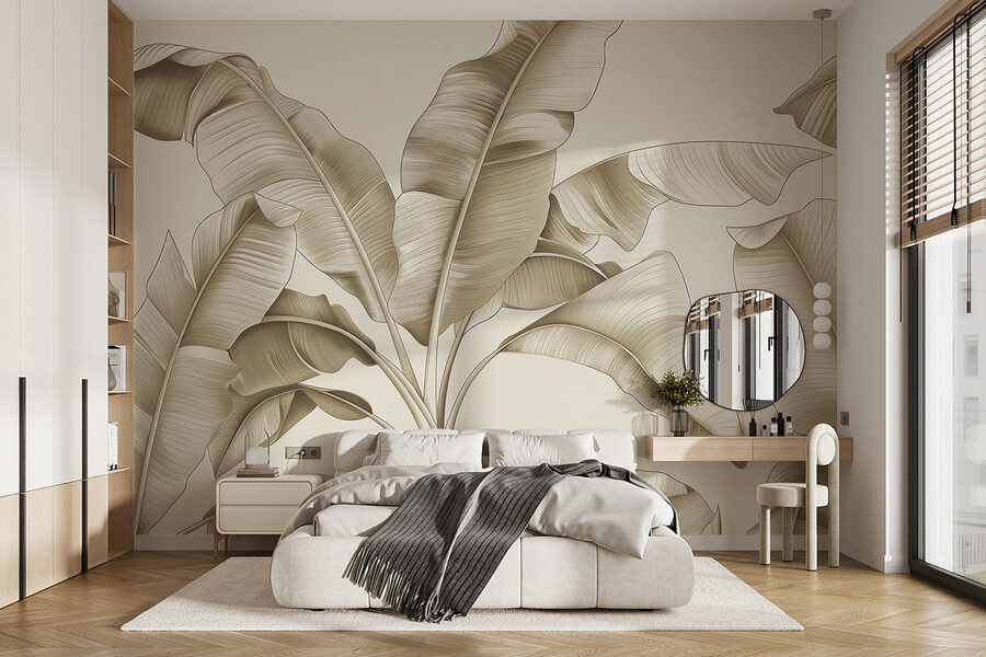 Wall murals A close up of leaves