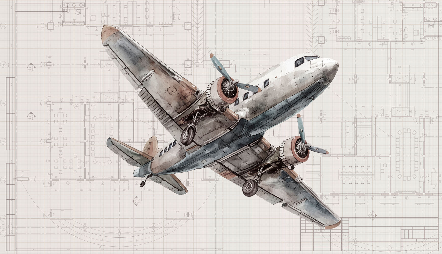 An airplane flying through the air