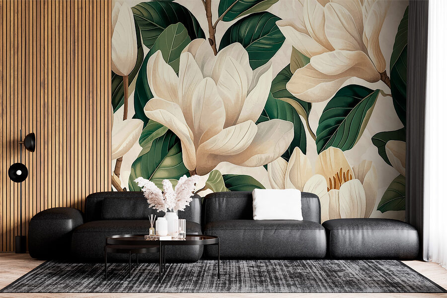Wall murals A close up of flowers