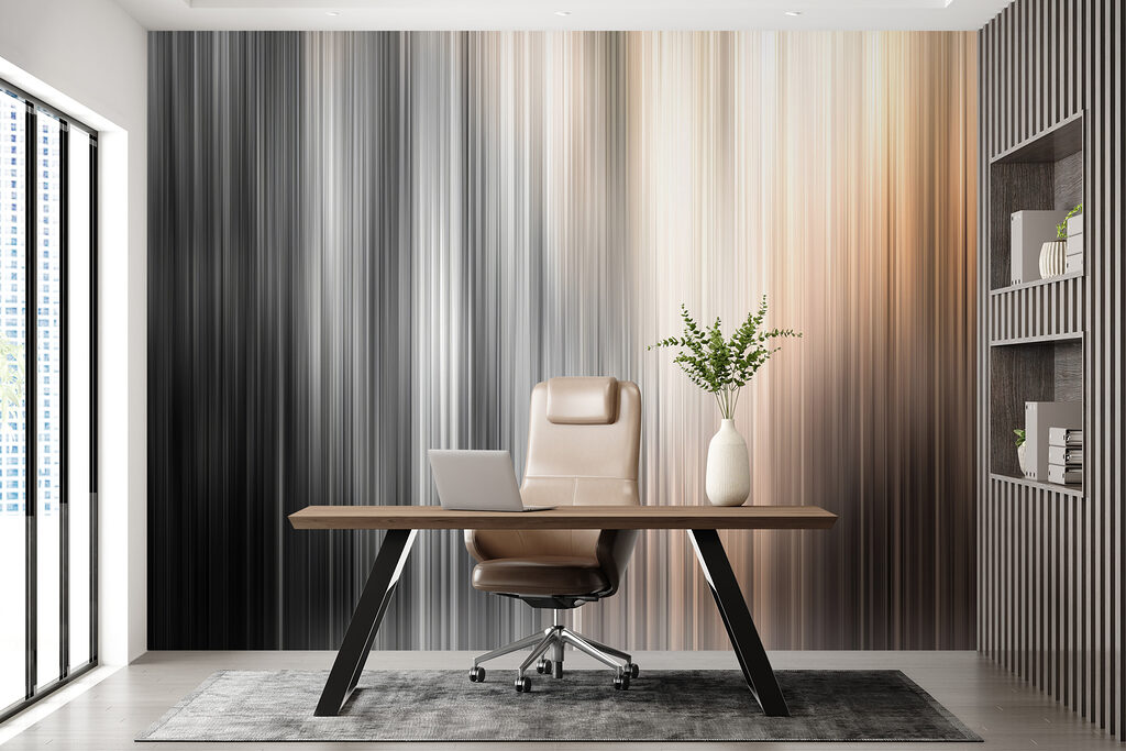 A blurry image of a grey and white striped background