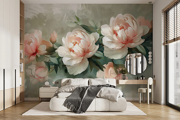 A group of flowers on a white surface A group of flowers on a white surface
