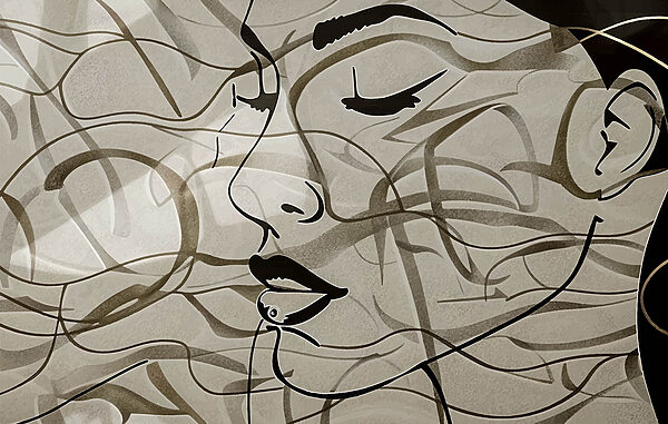 A drawing of a woman's face A drawing of a woman's face