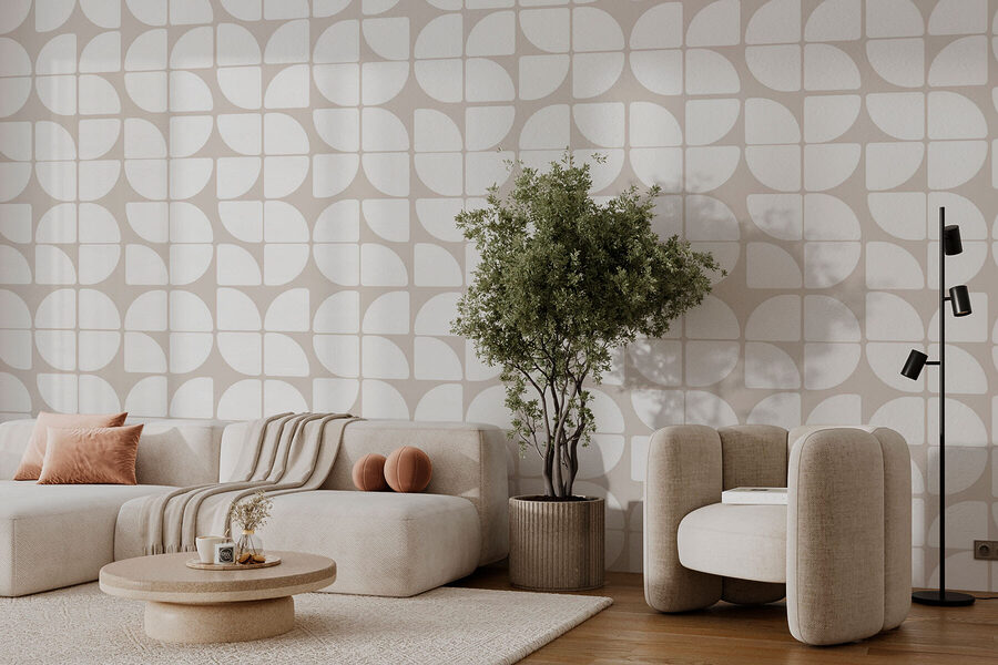 A pattern of circles and lines