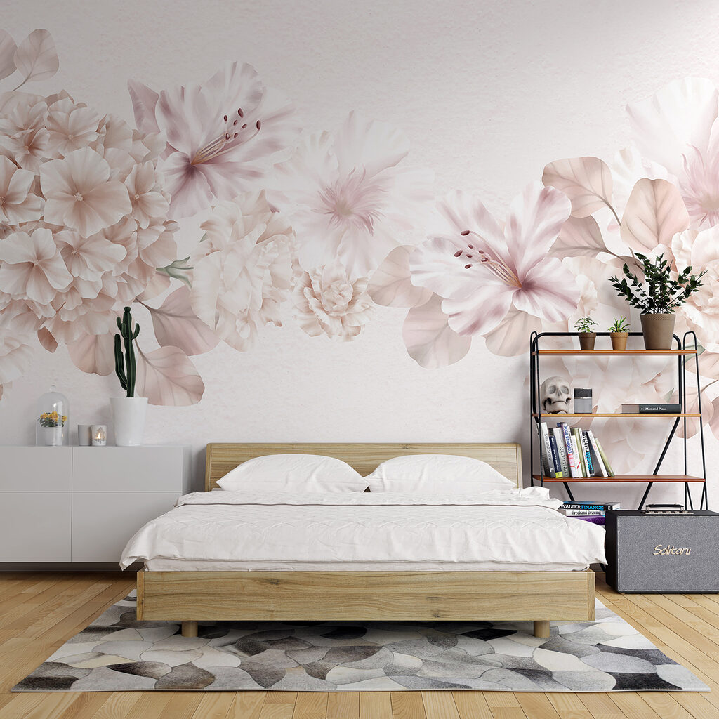 Group of flowers on a white background