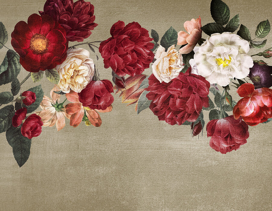Wall murals Group of flowers on a grey background - Image 7