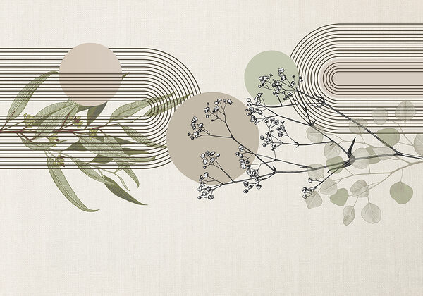 Botanical design with abstract elements Botanical design with abstract elements
