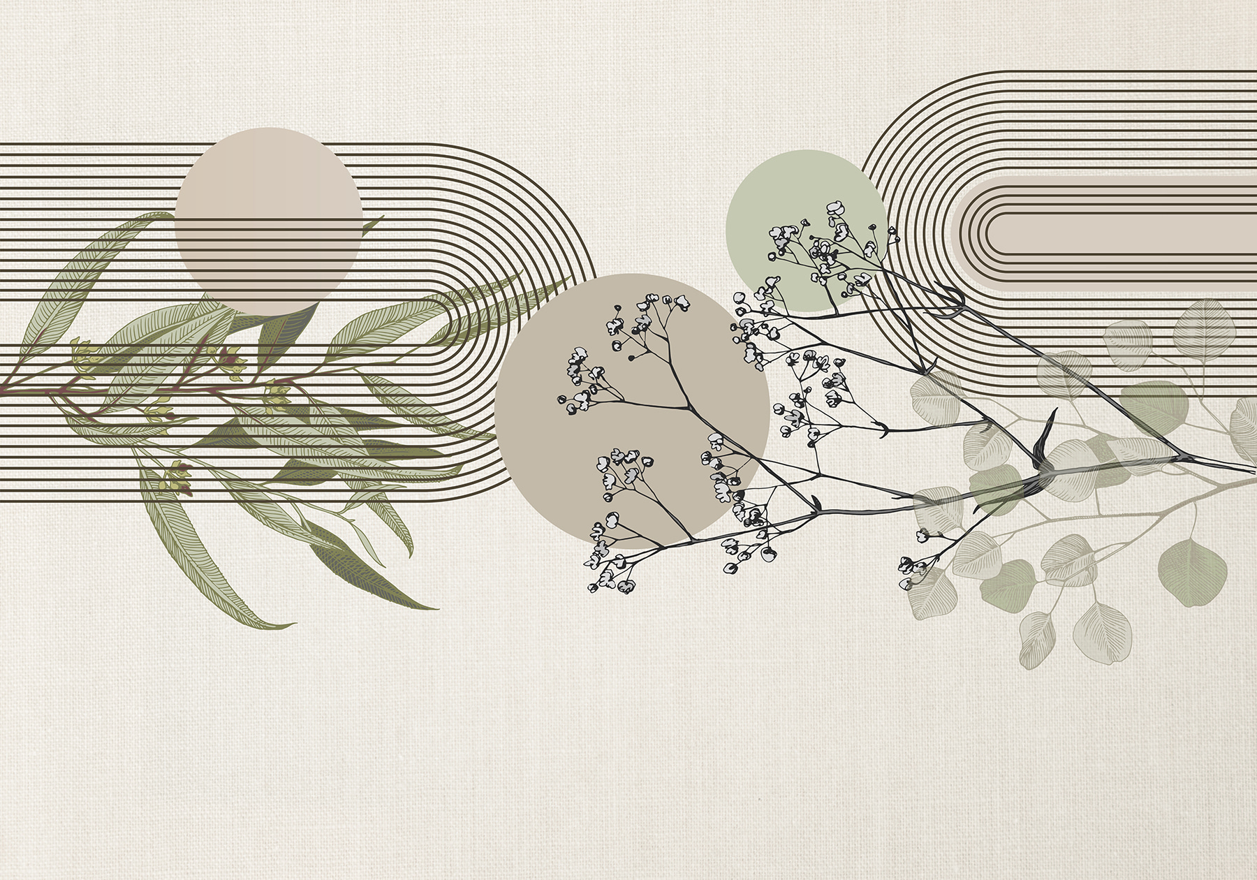 Botanical design with abstract elements Botanical design with abstract elements