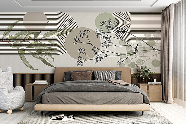 Botanical design with abstract elements Botanical design with abstract elements