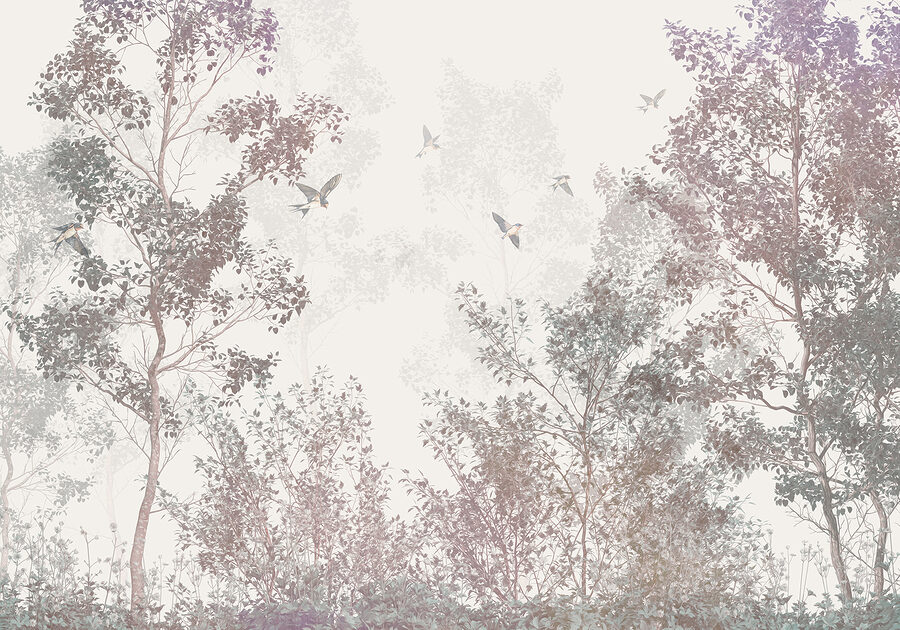 Birds flying in the sky