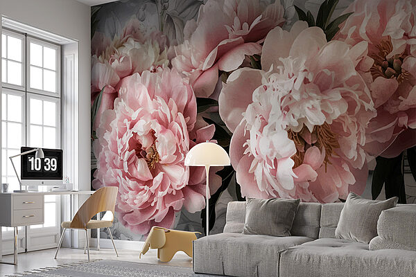 Wall murals Group of pink flowers (SKU: w08014) Wall murals Wall murals Group of pink flowers (SKU: w08014)