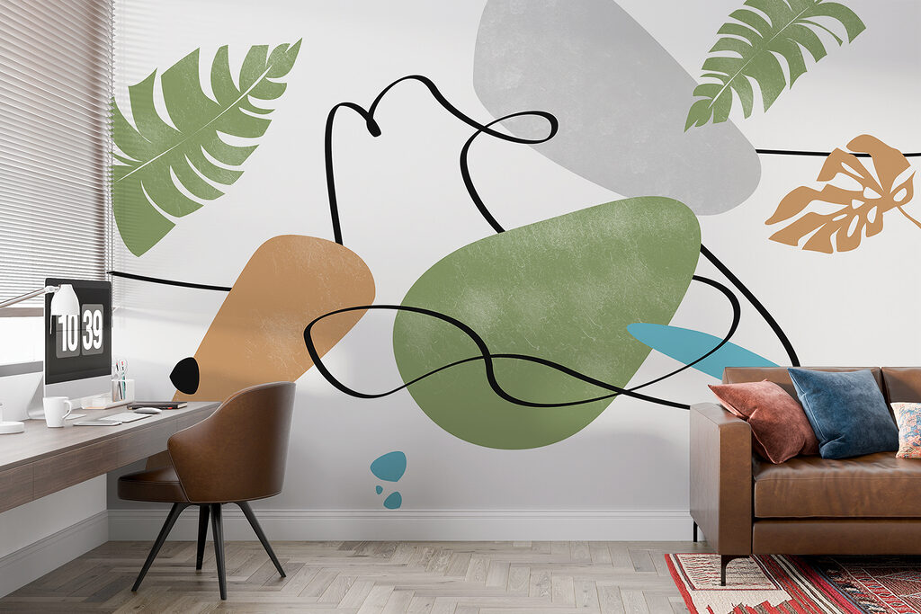 Colorful art with leaves