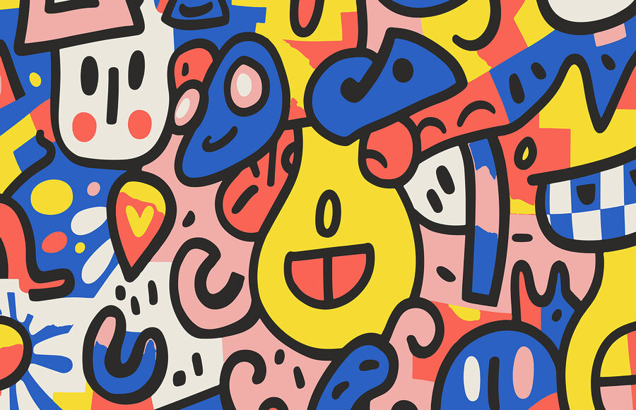 Wall murals Colorful pattern with different shapes and colors - Image 4