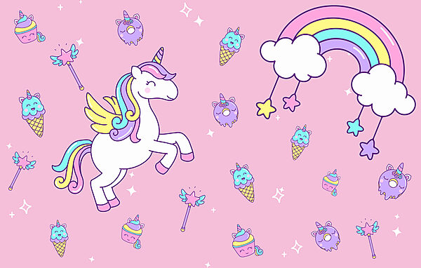 Unicorn and ice cream and ice cream