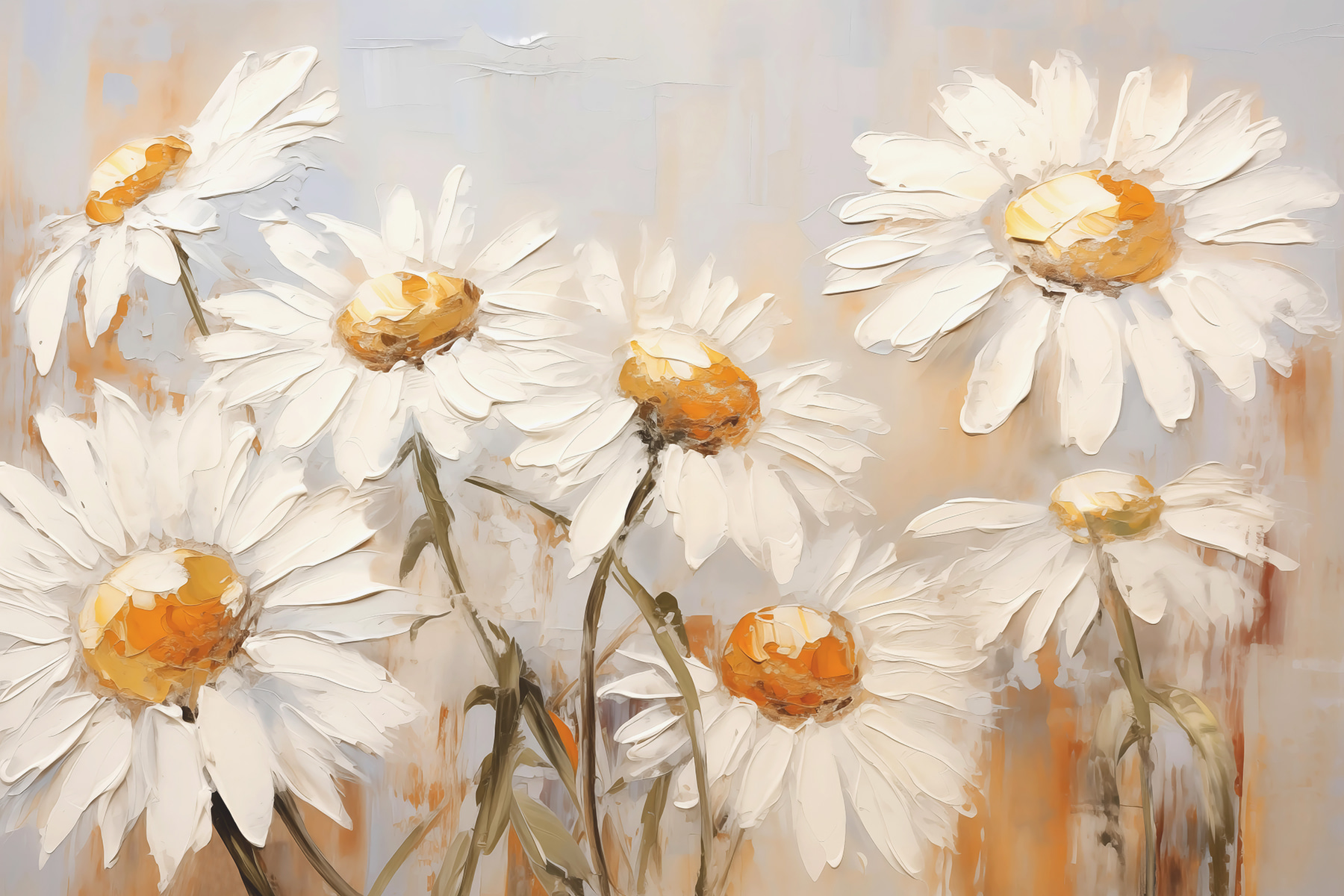 Painting of white flowers Painting of white flowers