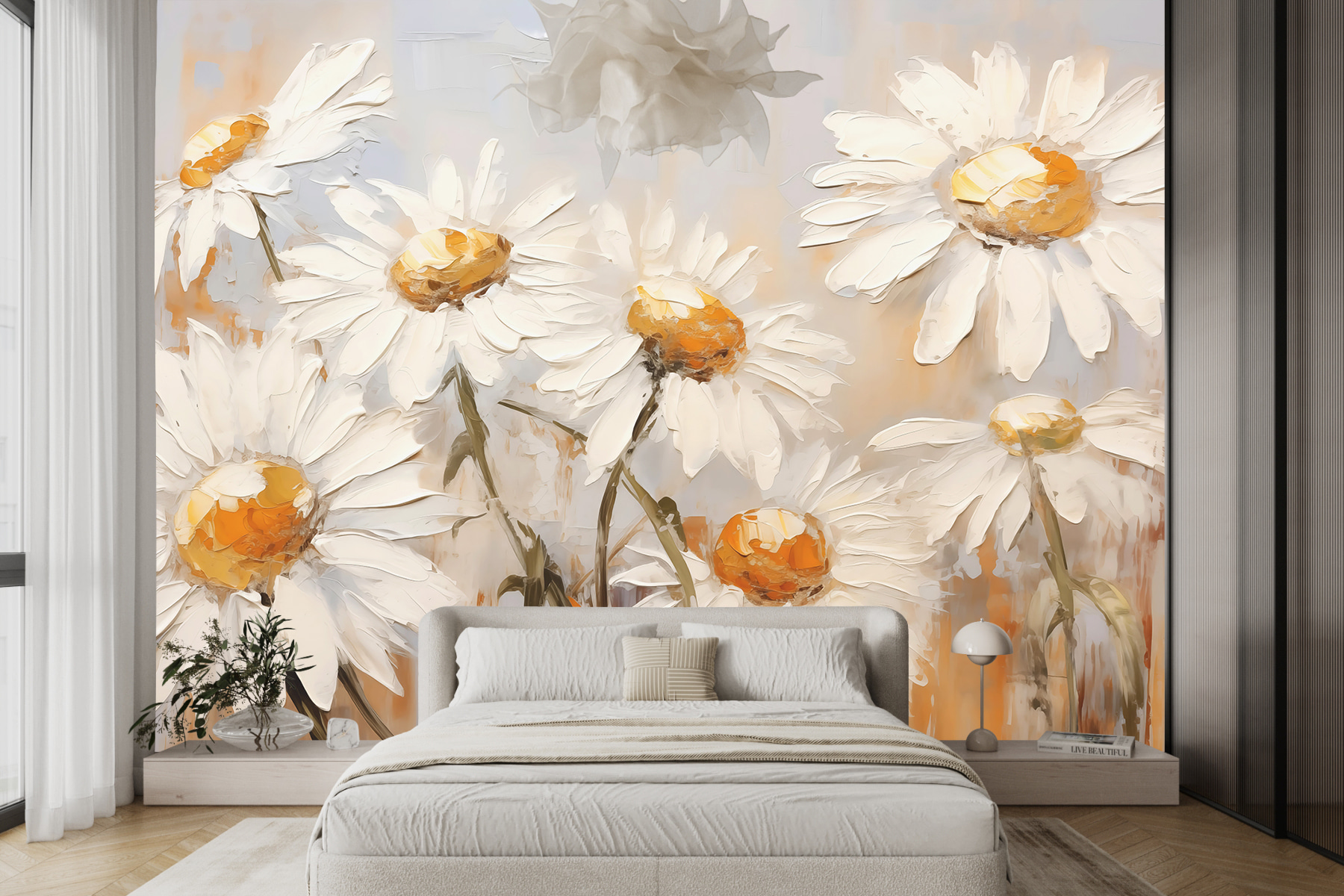 Painting of white flowers Painting of white flowers