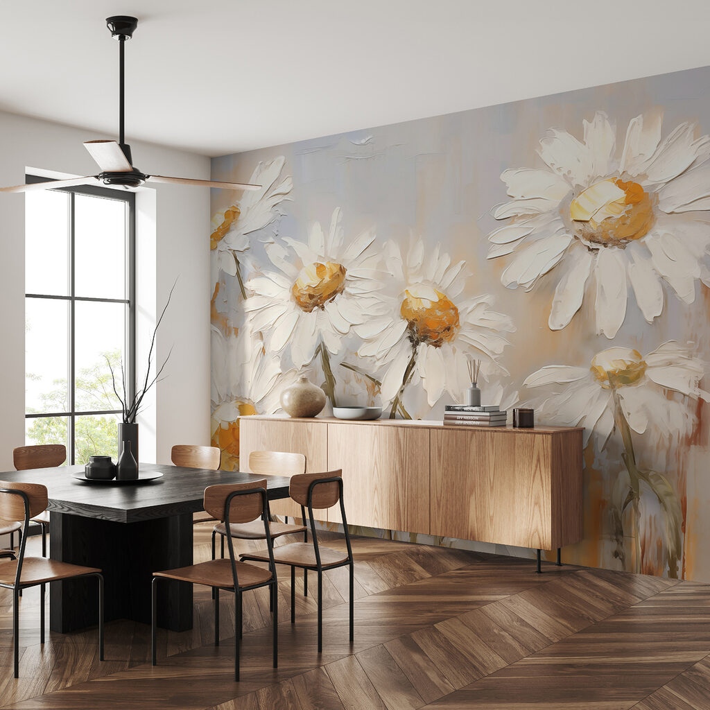 Painting of white flowers Painting of white flowers