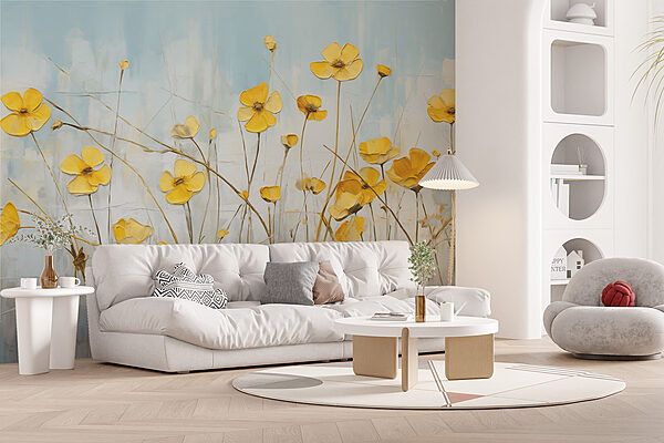 Painting of yellow flowers Painting of yellow flowers
