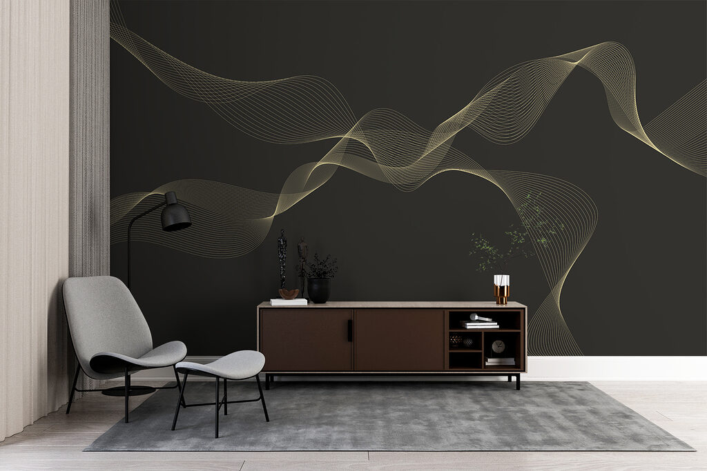 Flowing lines on dark background