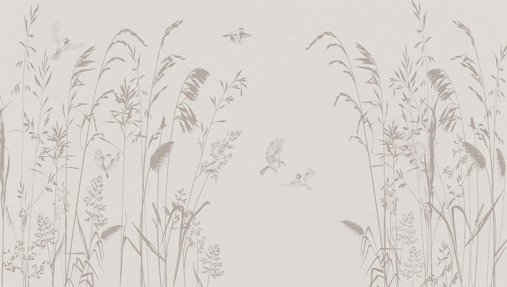 Birds flying over tall grass Birds flying over tall grass