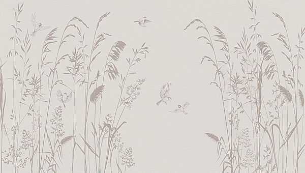 Birds flying over tall grass Birds flying over tall grass