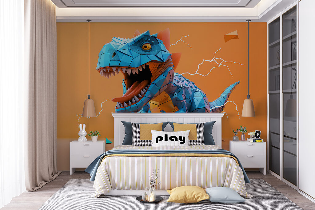 Blue dinosaur with lightning coming out of it