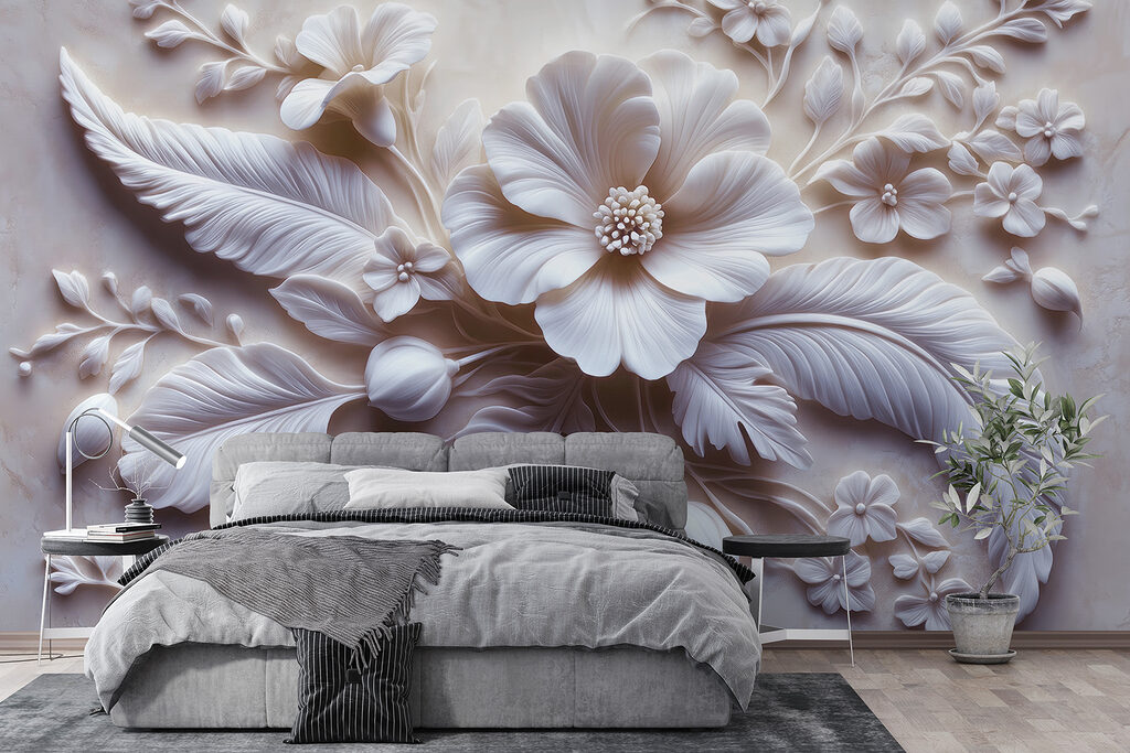 White flower and leaves