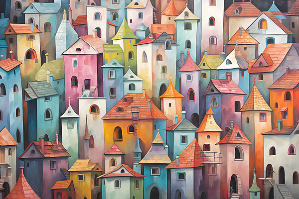 Group of colorful buildings