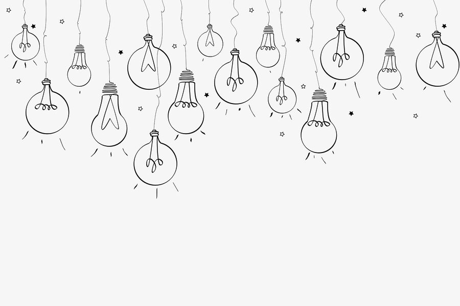 Line of light bulbs Line of light bulbs