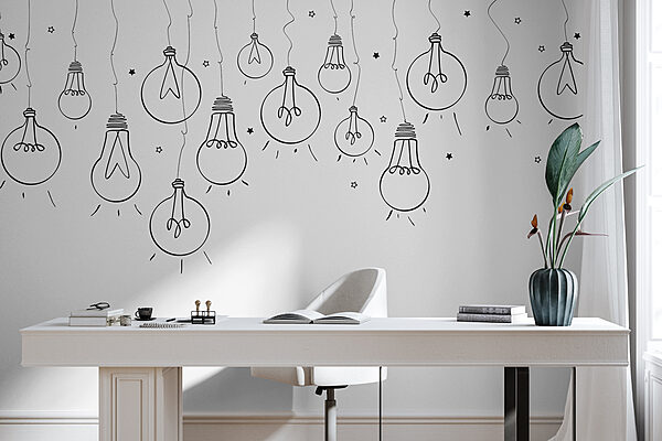 Line of light bulbs Line of light bulbs