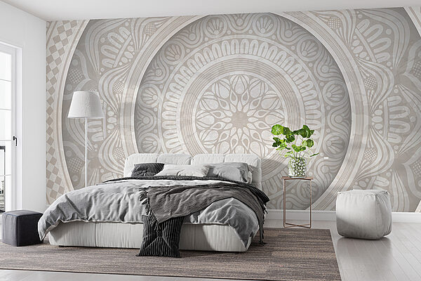 Circular pattern on a white surface Circular pattern on a white surface