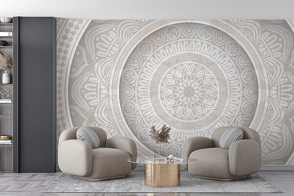Circular pattern on a white surface Circular pattern on a white surface