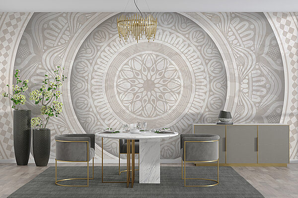 Circular pattern on a white surface Circular pattern on a white surface