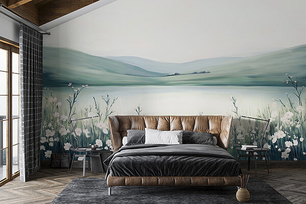 Painting of a field of flowers